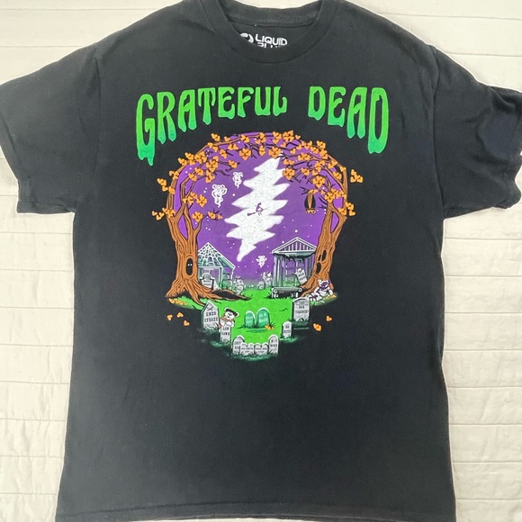 Grateful Dead Halloween Steel Your Face Official Liquid Blue Graphic Tee Medium - Picture 3 of 6
